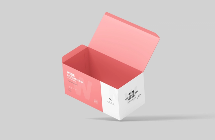 Wide Rectangle Box Packaging Mockup