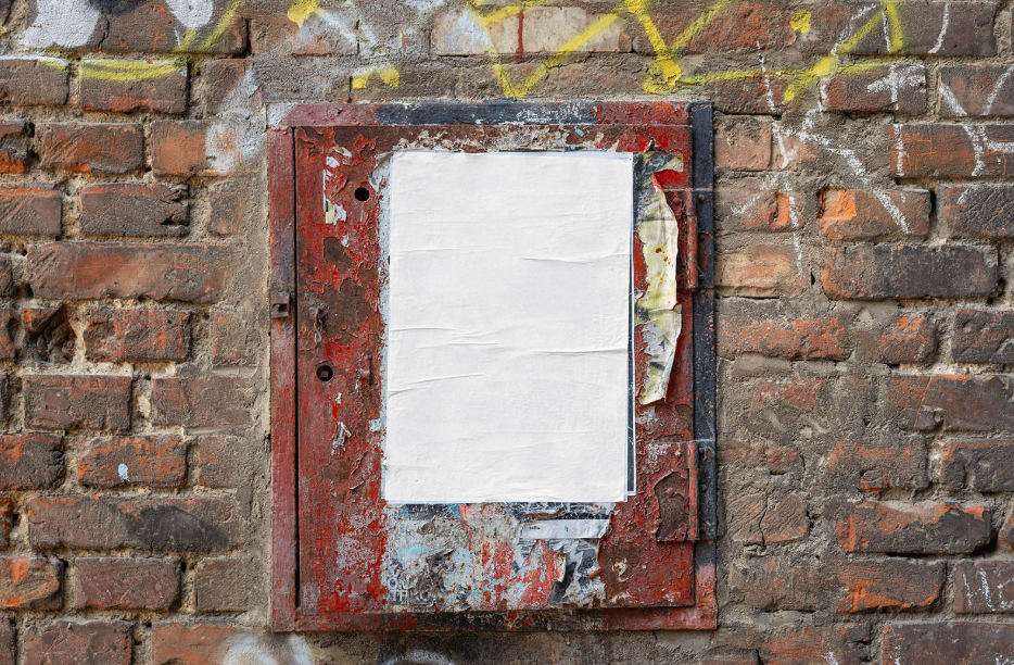 Wrinkled Urban Poster Mockup Gritty Street