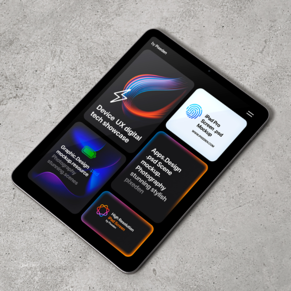 iPad Pro Showcase Screen Scene PSD Mockup