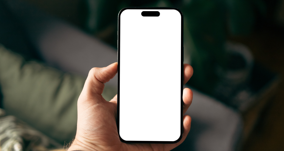 iPhone 14 Pro in Men Hand Mockup PSD & Figma