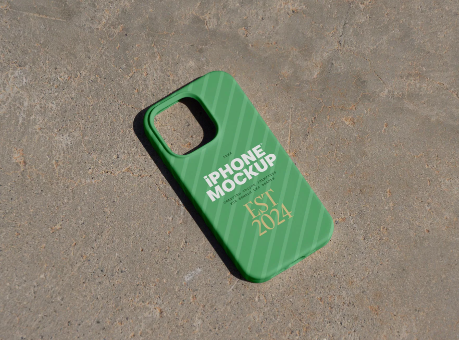 iPhone Case on Path Mockup 
