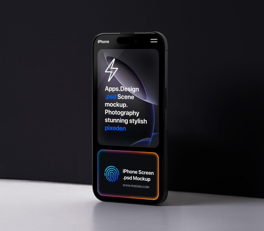 iPhone Pro Showcase Screen PSD Mockup