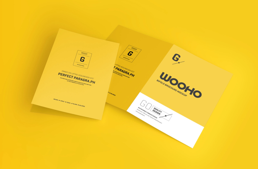 A4 Bifold Brochure Mockup PSD Brochure Presentation