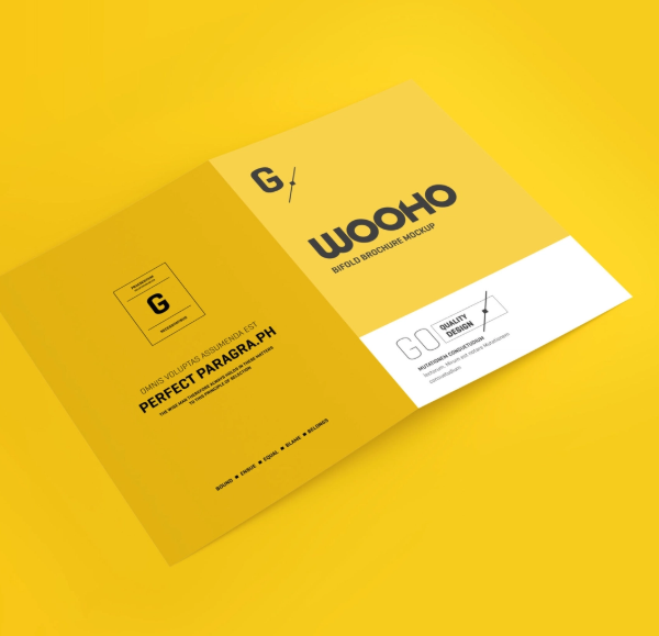 A4 Bifold Brochure Mockup PSD Brochure Presentation