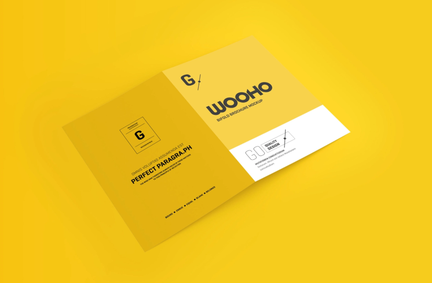 A4 Bifold Brochure Mockup PSD Brochure Presentation