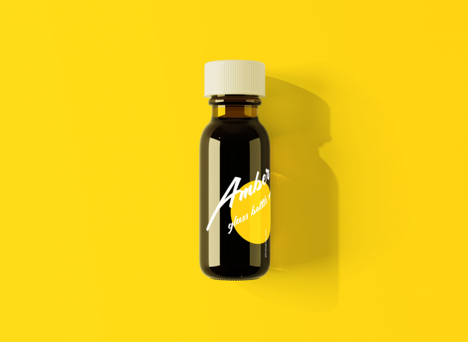 Amber Glass Mini Bottle Mockup Small Bottle Packaging