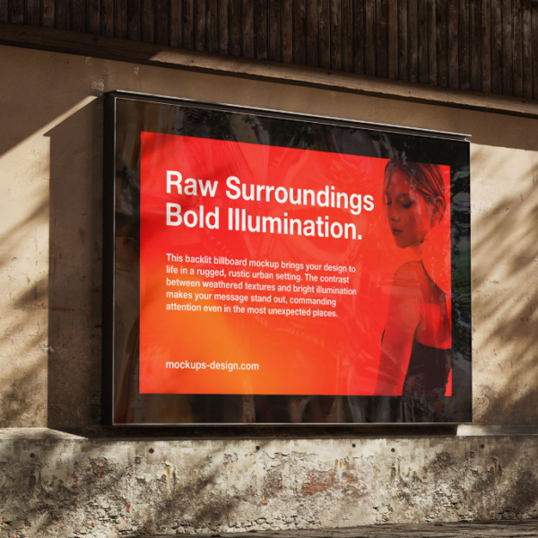 Backlit Urban billboard Mockup Outdoor Advertising PSD