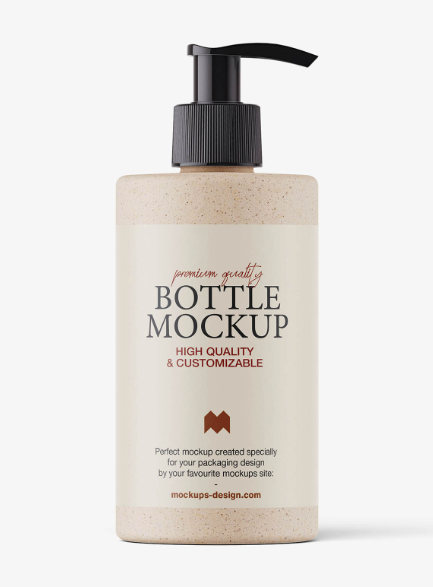 Bio Degradable Pump Bottle Mockup cosmetic Packaging