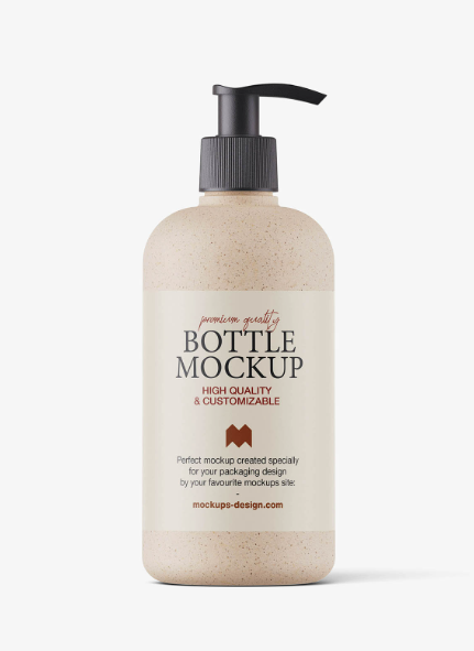 Bio Degradable Pump Bottle Mockup cosmetic Packaging