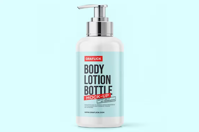 Body Lotion Bottle Free Mockup
