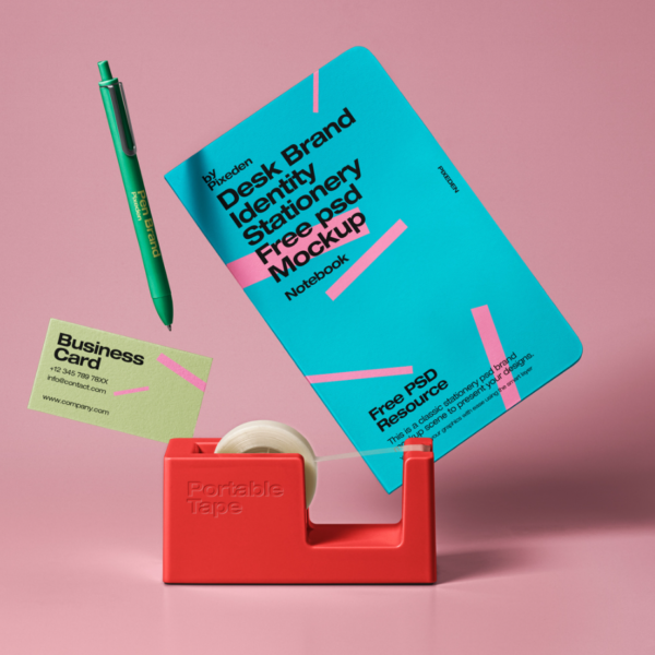 Branding Desk Stationery PSD Mockup