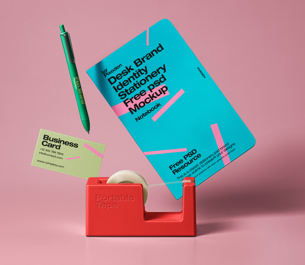 Branding Desk Stationery PSD Mockup