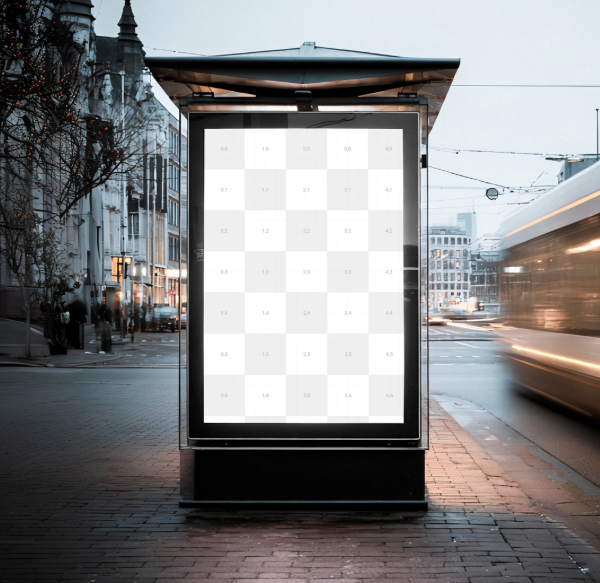 Bus Stop Banner Mockup Advertising PSD