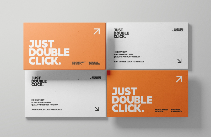 Business card Mockup  Top View PSD
