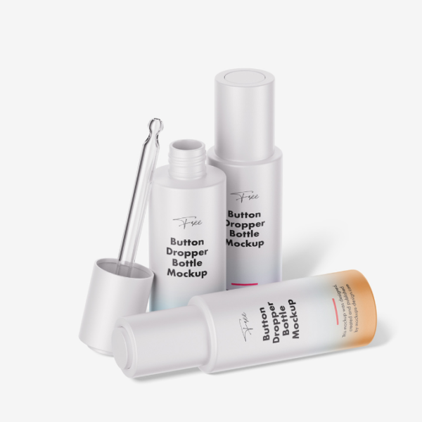 Button Dropper Bottle Mockup Professional Packaging
