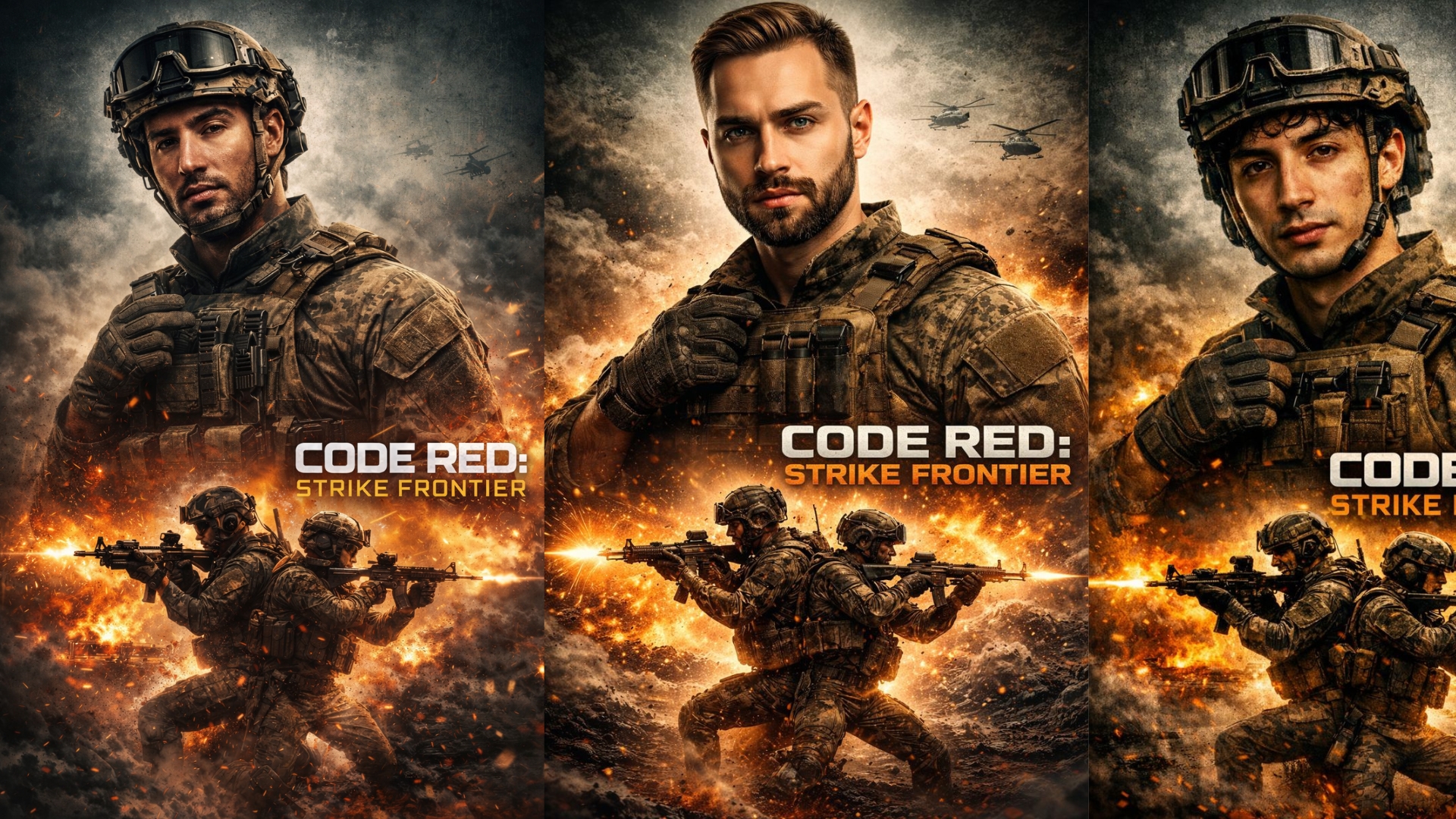 CODE RED STRIKE FRONTIER Military Action Poster