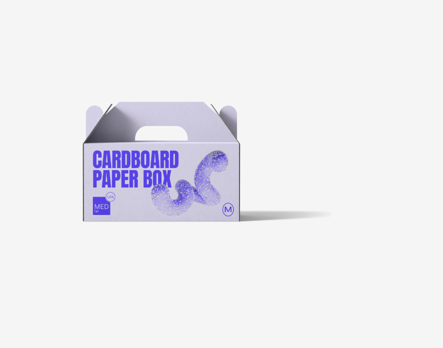 Cardboard Paper Box Mockup V3 Front View