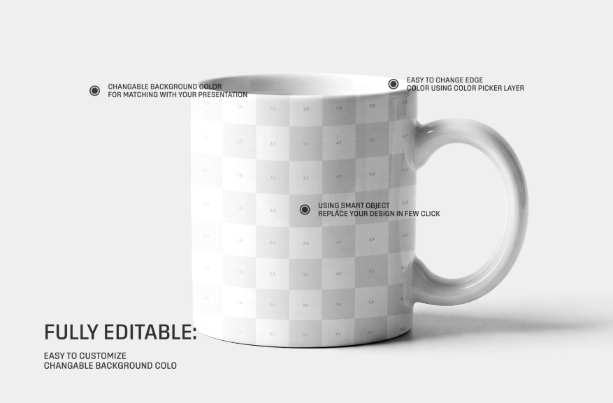 Ceramic Mug Mockup in Studio Light  High Resolution Photorealistic PSD