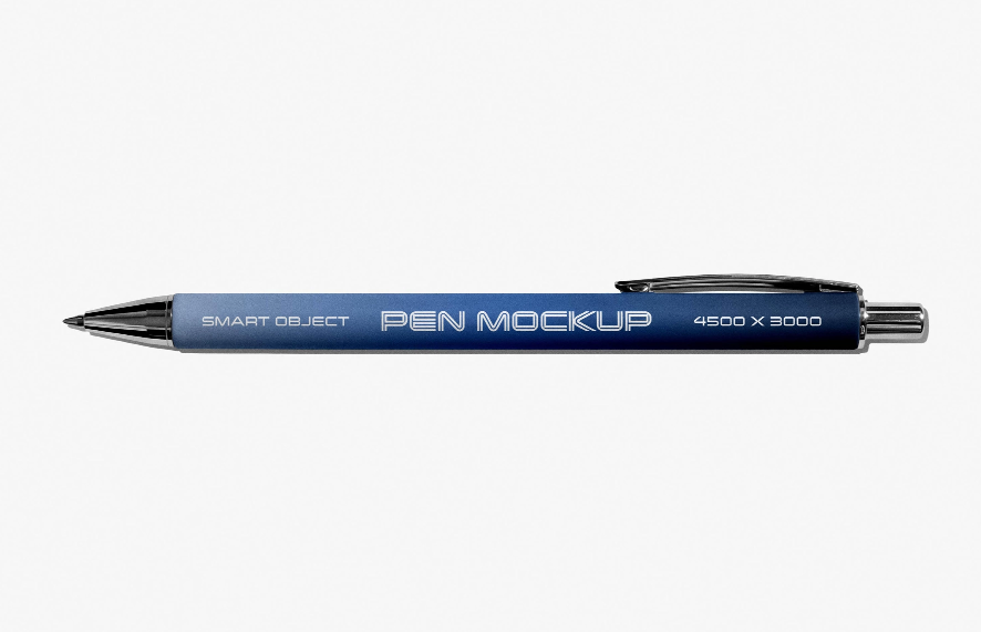 Click Pen Mockup Realistic Stationery PSD