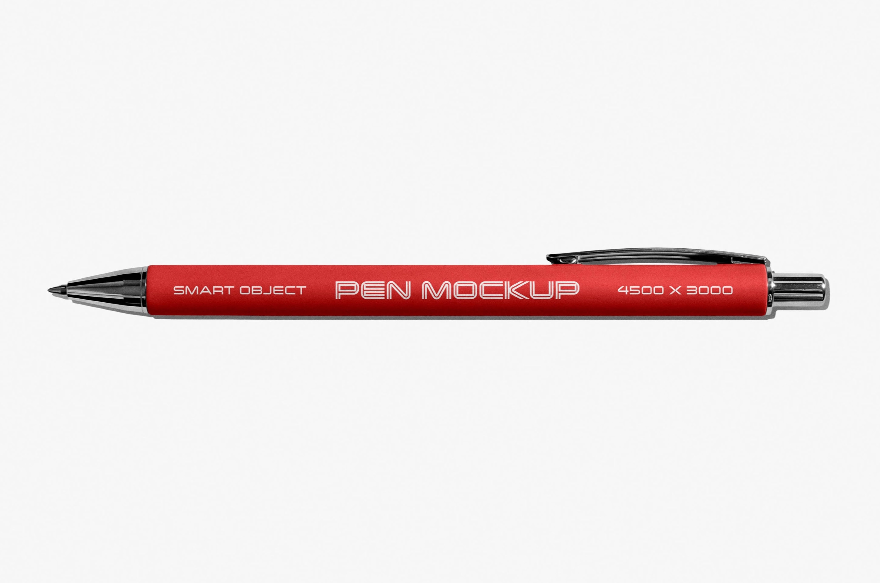 Click Pen Mockup Realistic Stationery PSD