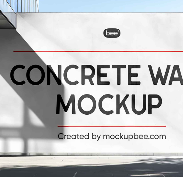 Concrete Wall Mockup Front View