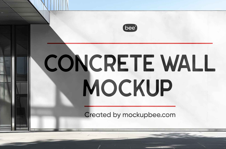 Concrete Wall Mockup Front View