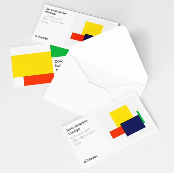 Envelope & Business cards Mockup in Isometric View