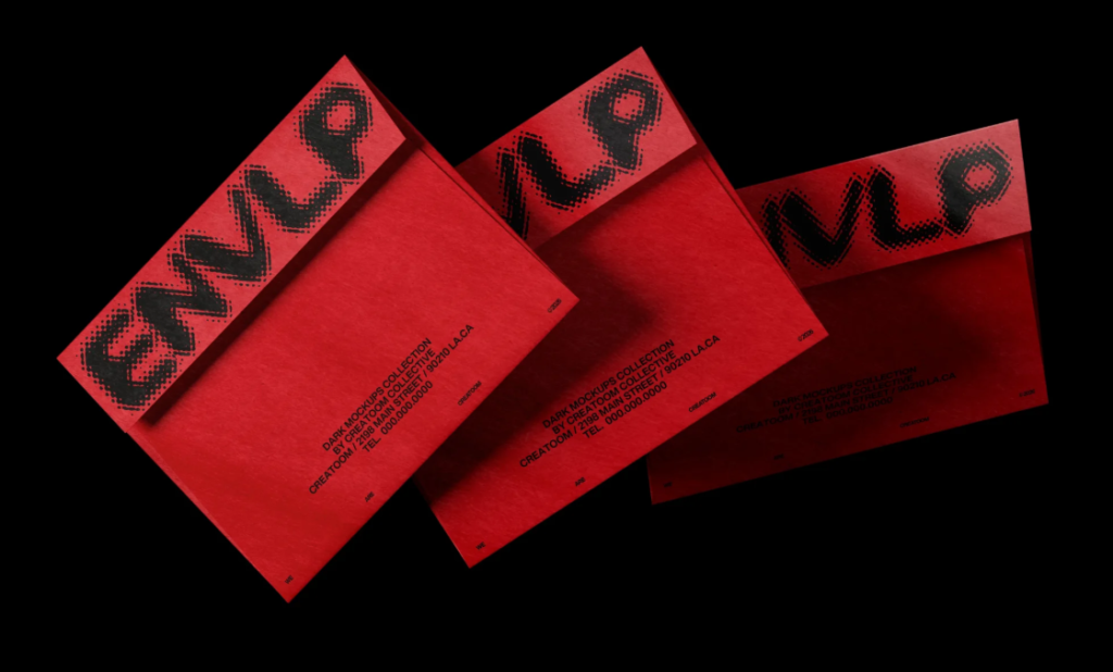Envelope Mockup on Dark Background