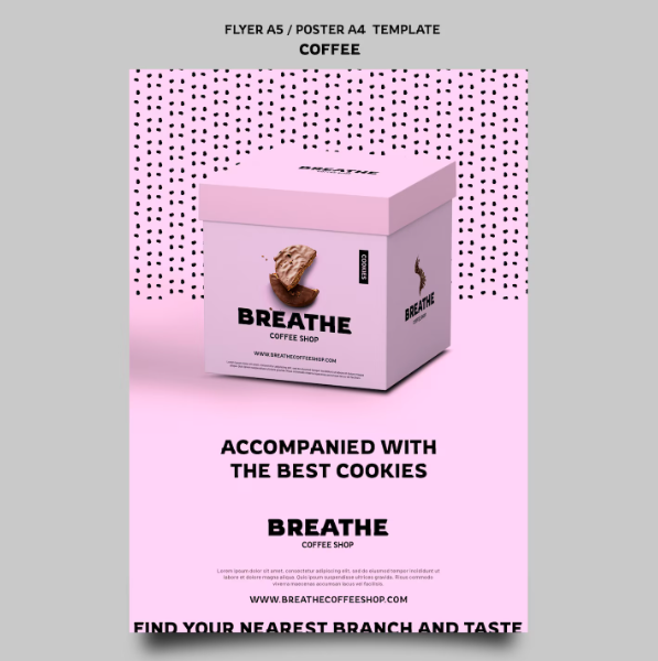 Flat Design Poster coffee Template