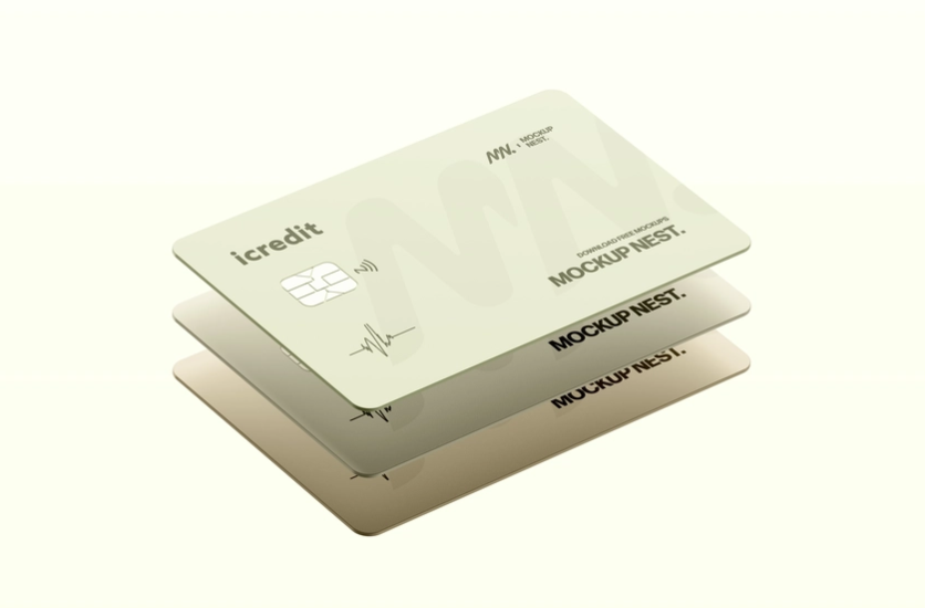 Floating credit card Mockup Design Presentation