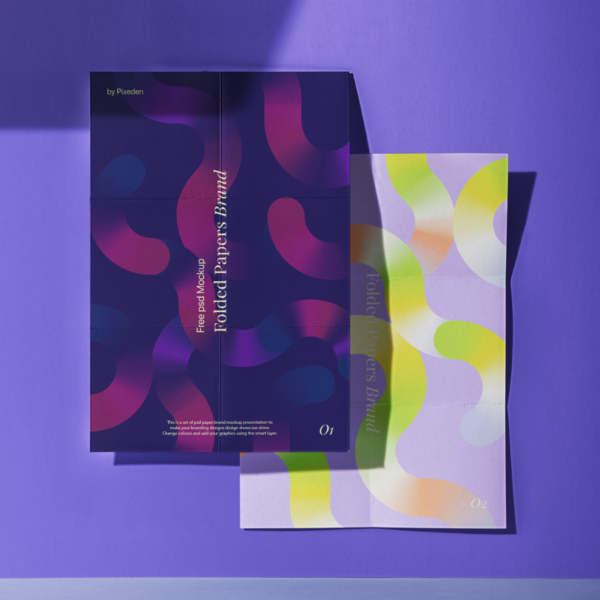 Folded Papers PSD Brand Mockup Branding Presentation