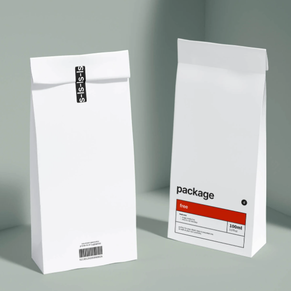 Free 2 Paper Food Bag Mockup