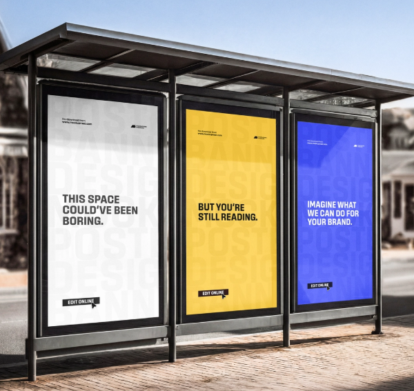 Free 3 Panel Billboard Mockup Online editable PSD