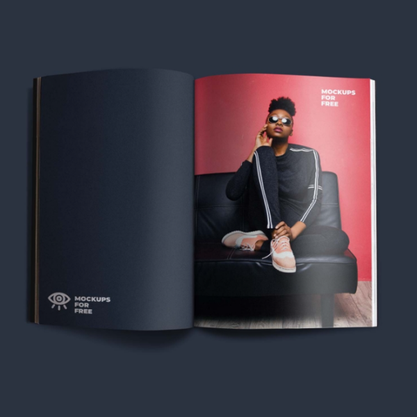 Free Open magazine mockup PSD editorial Designs