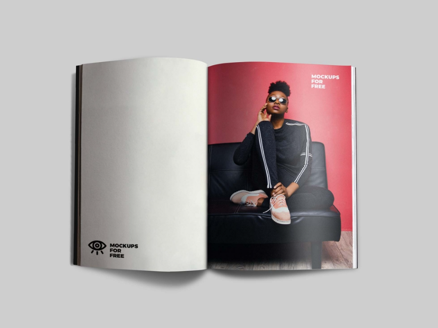 Free Open magazine mockup PSD editorial Designs