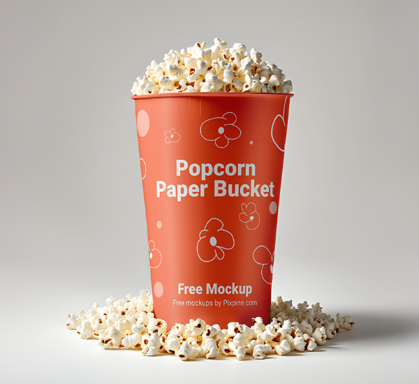 Free Popcorn Paper Bucket Mockup