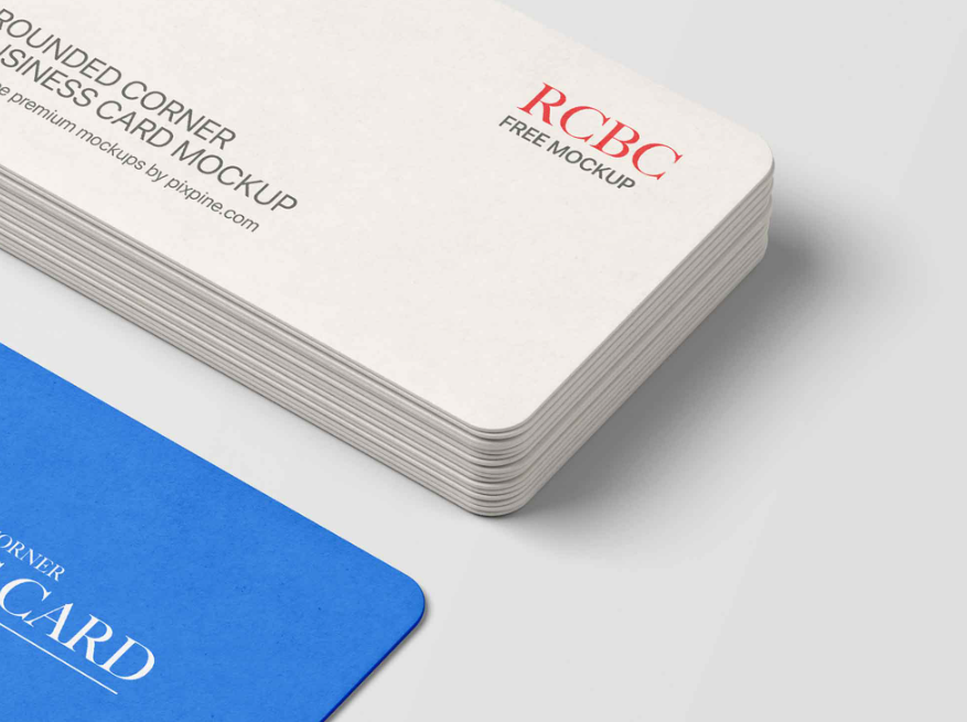 Free Round corners Business card Mockup