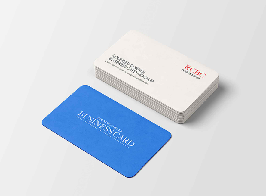 Free Round corners Business card Mockup