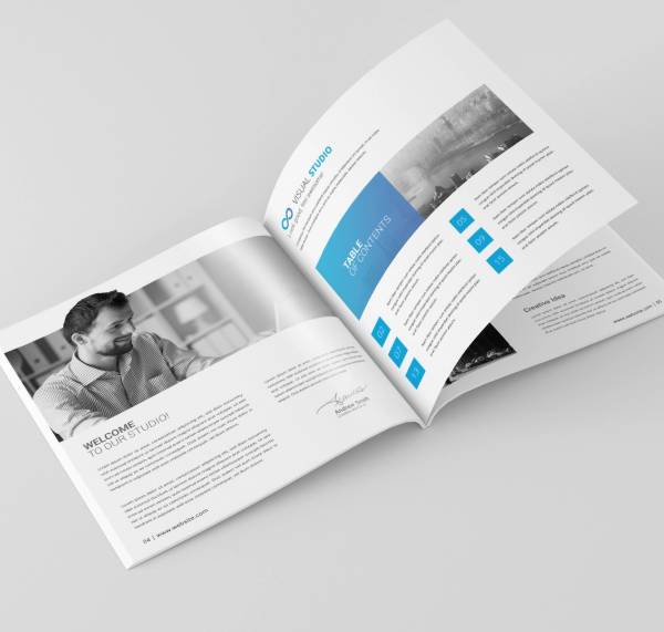 Free Square Magazine PSD Mockup Photorealistic Magazine Presentation
