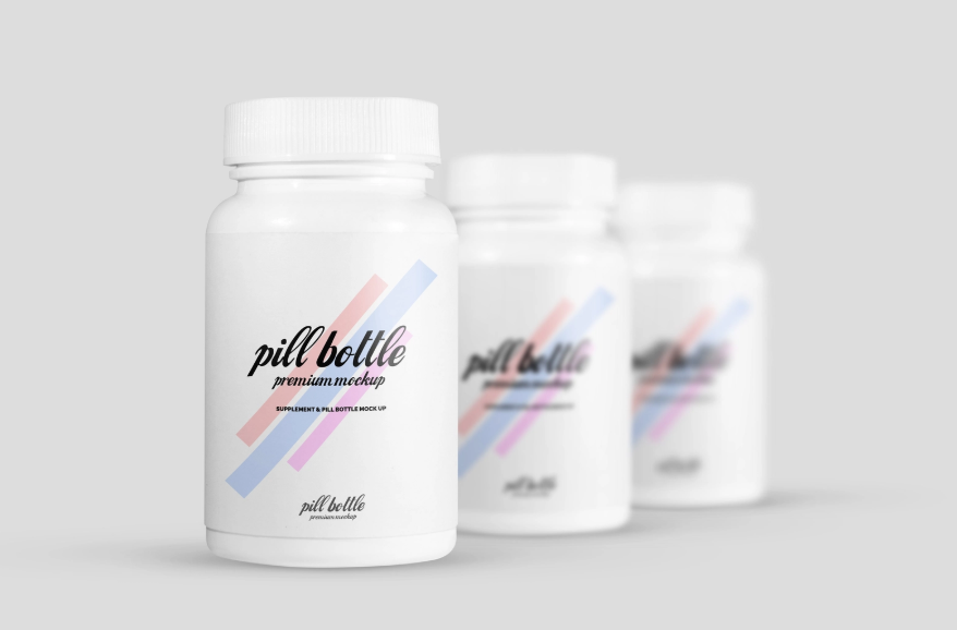 Free Supplement Pill Bottle Mockup PSD for Packaging