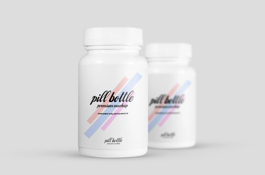 Free Supplement Pill Bottle Mockup PSD for Packaging
