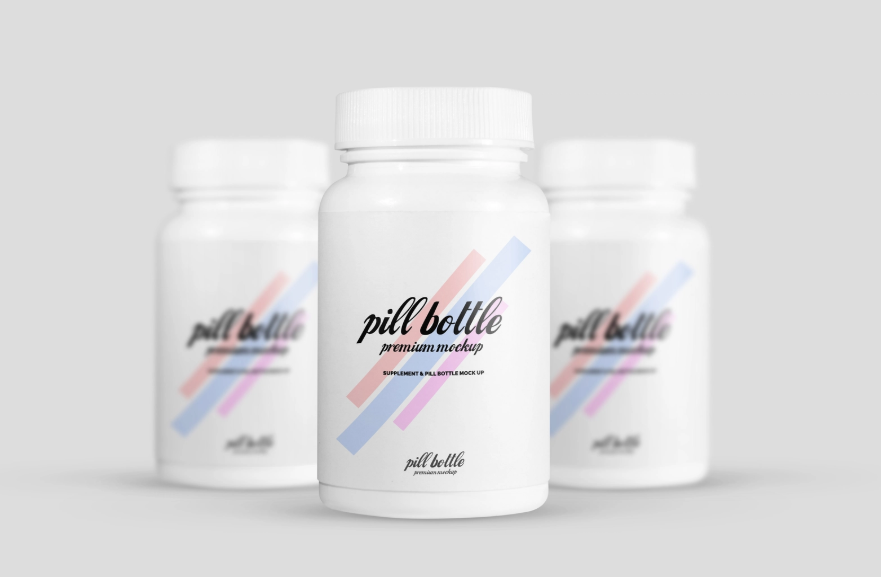 Free Supplement Pill Bottle Mockup PSD for Packaging