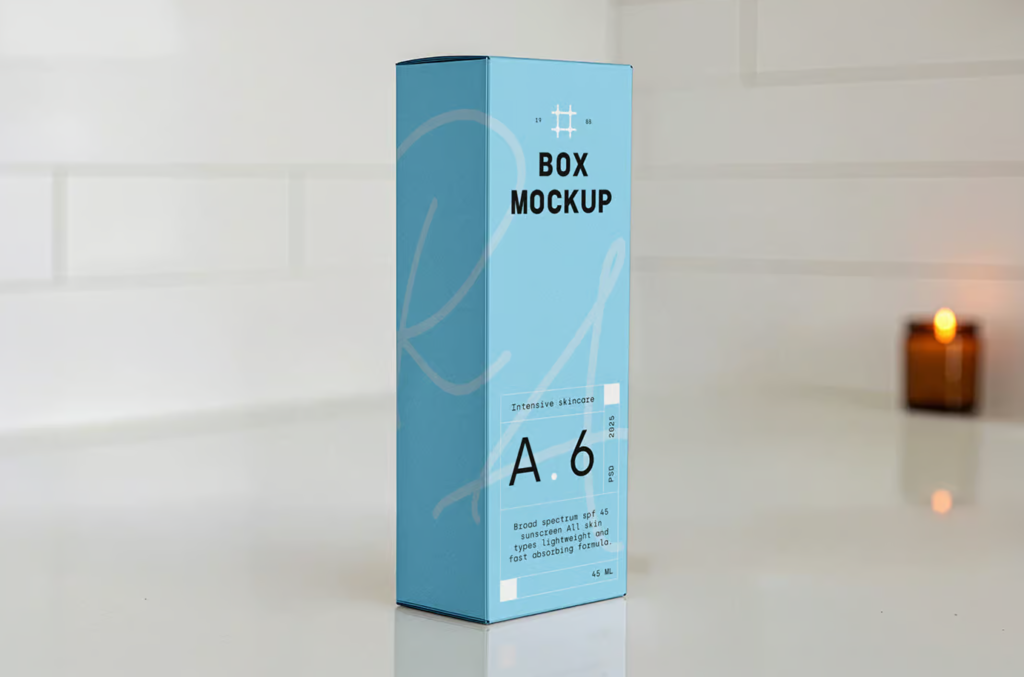 Free Tall Box PSD Mockup