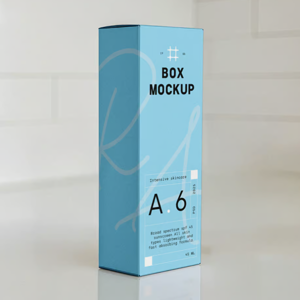 Free Tall Box PSD Mockup