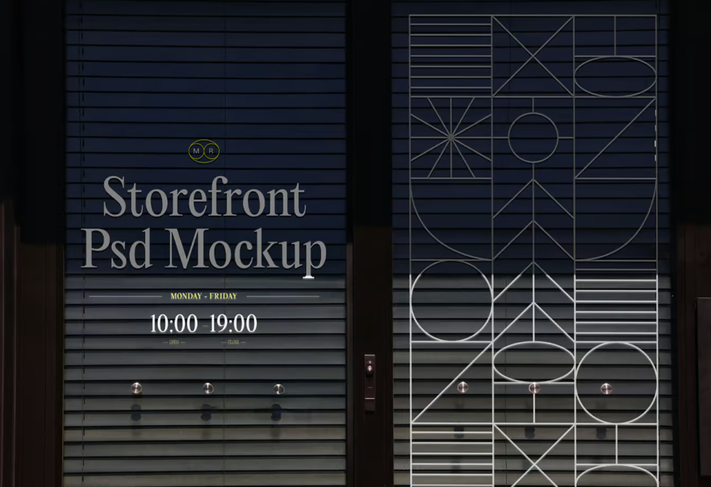 Free Two Door Window Blind Mockup