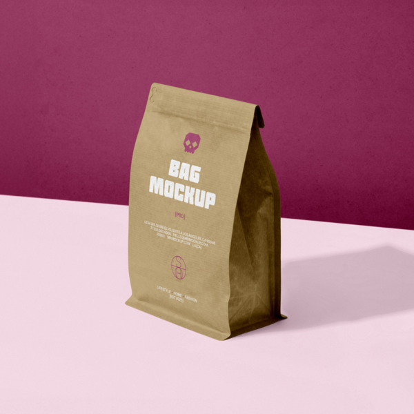 Kraft coffee Bag PSD Mockup Designs Professional Packaging