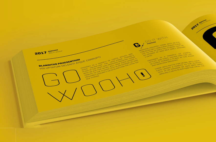 Landscape Book Mockup Hardcover PSD