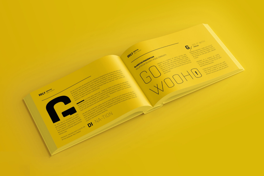 Landscape Book Mockup Hardcover PSD