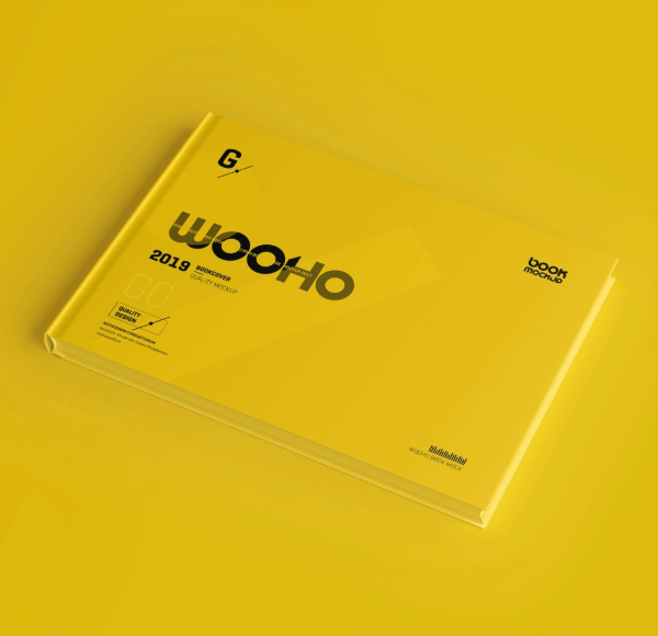 Landscape Book Mockup Hardcover PSD