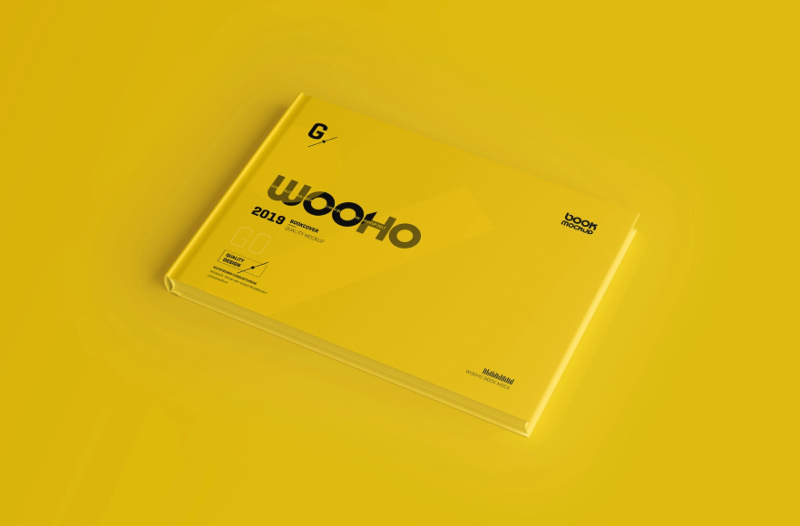 Landscape Book Mockup Hardcover PSD